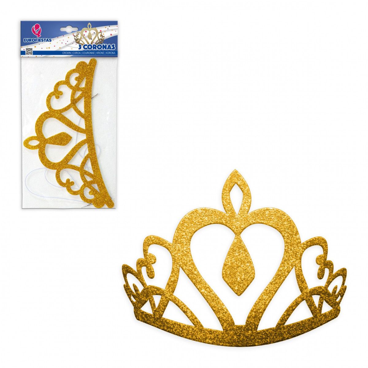 Couronne de reine à paillettes dorées