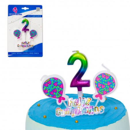 Bougie joyeux anniversaire teintes nº 2