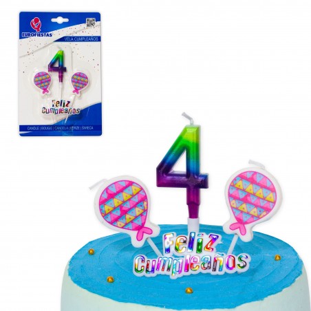 Bougie joyeux anniversaire teintes nº 4
