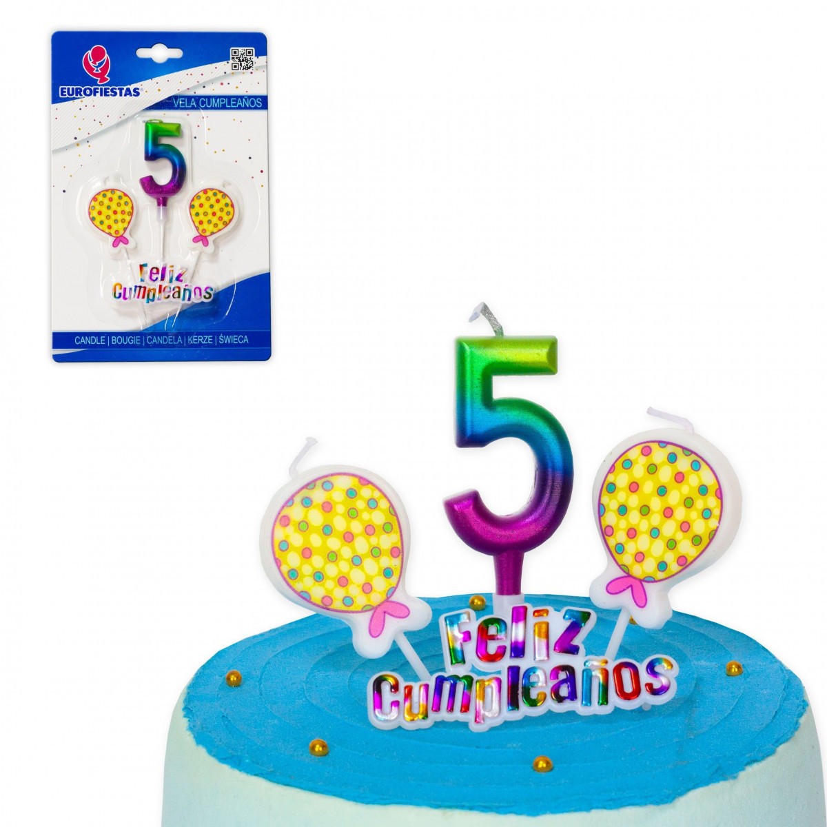 Bougie joyeux anniversaire teintes nº 5