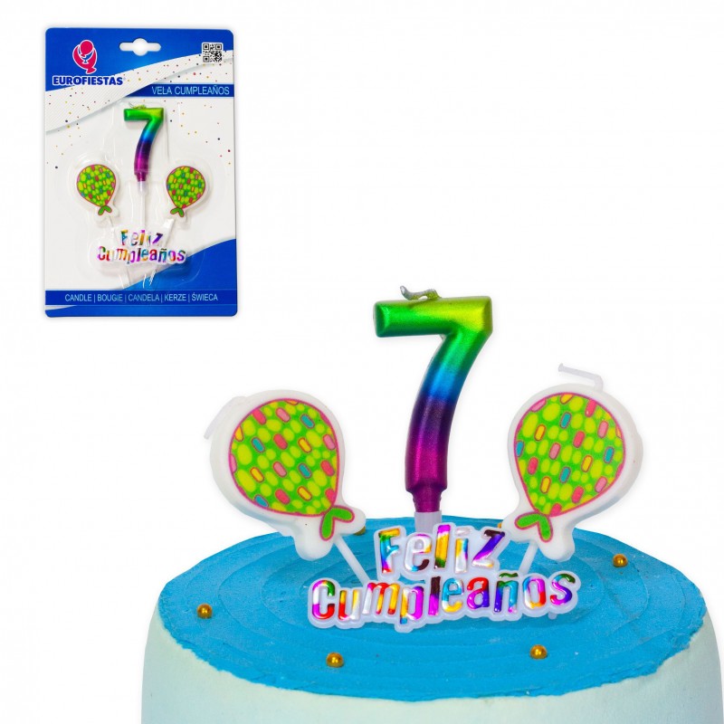 Bougie joyeux anniversaire teintes nº 7