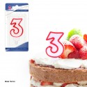 Bougie d anniversaire blanche n 3
