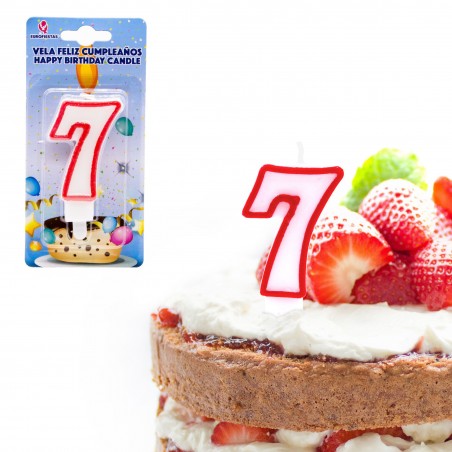 Bougie d anniversaire blanche n 7