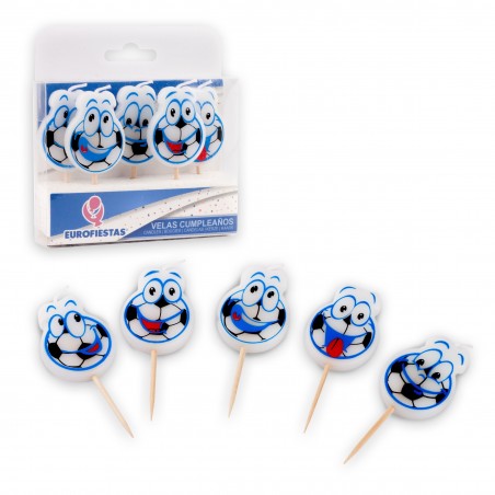 Bougies de ballon de football bleu