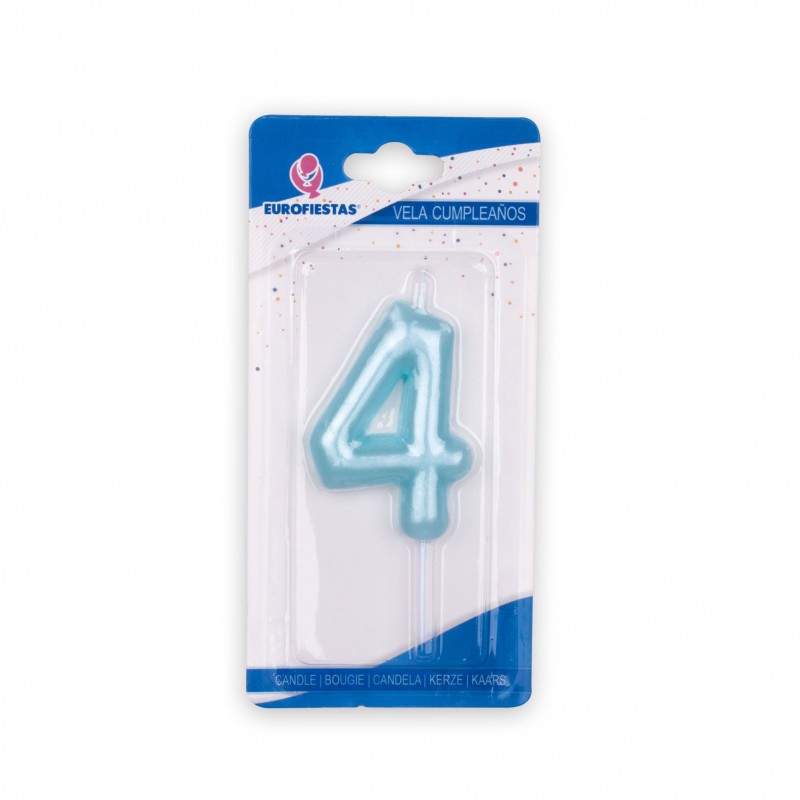 Bougie bleue numéro 4