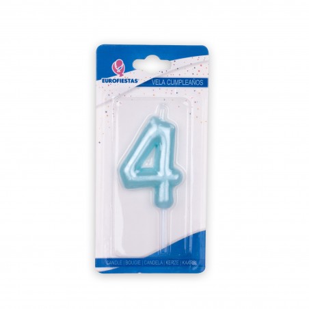 Bougie bleue numéro 4