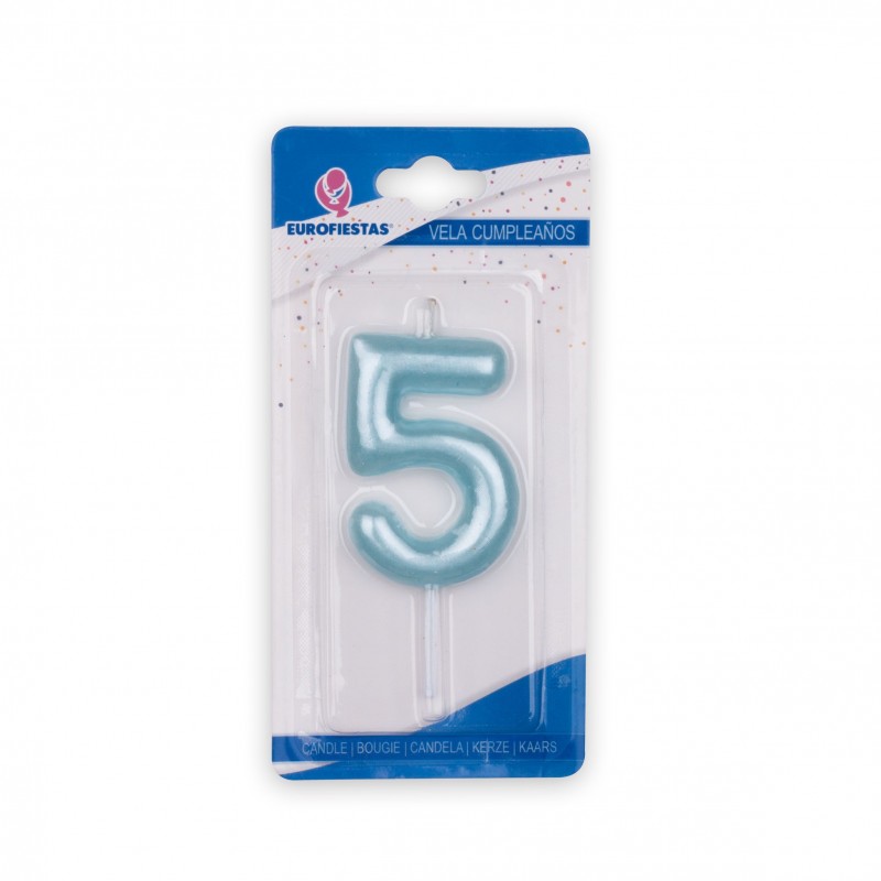 Bougie bleue numéro 5