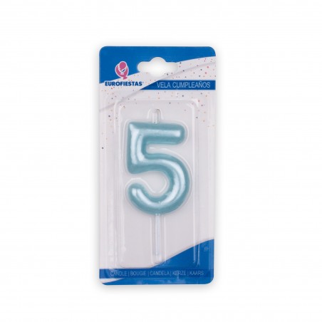 Bougie bleue numéro 5