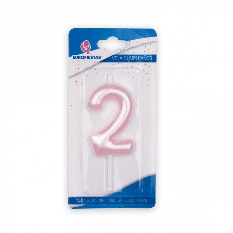Bougie Anniversaire Chiffre Vert N°2 Pailleté Avec Support Ss Blister