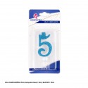 Bougie pailletée bleue 5