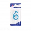 Bougie pailletée bleue 6