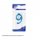 Bougie pailletée bleue 9
