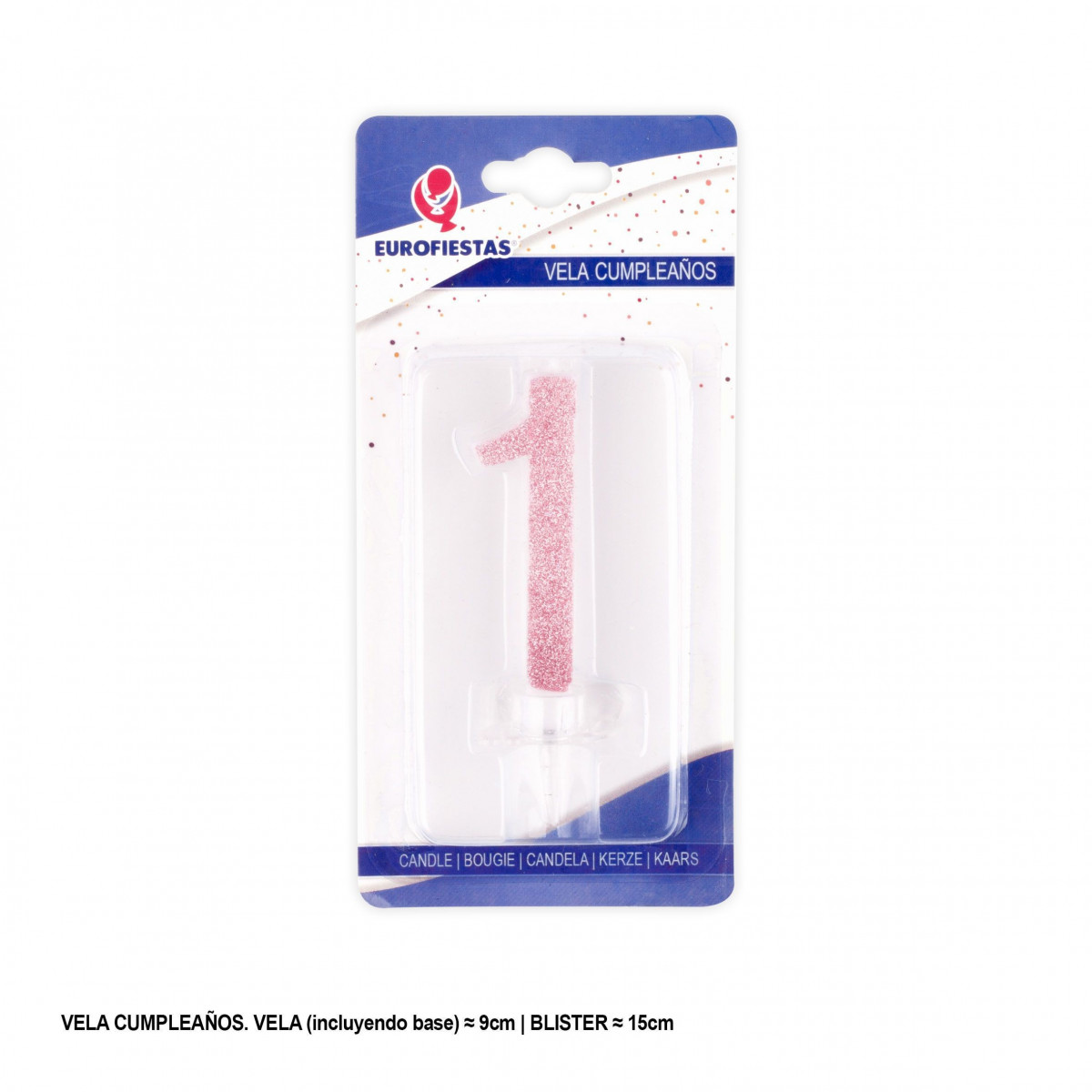 Bougie pailletée rose 1
