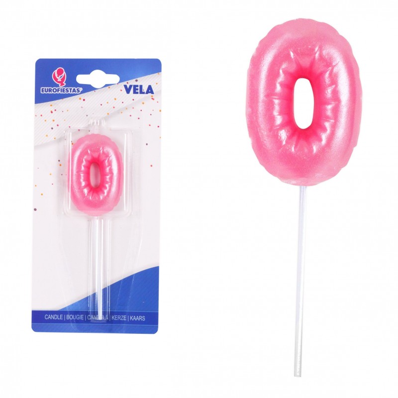 Bougie potelée rose n° 0