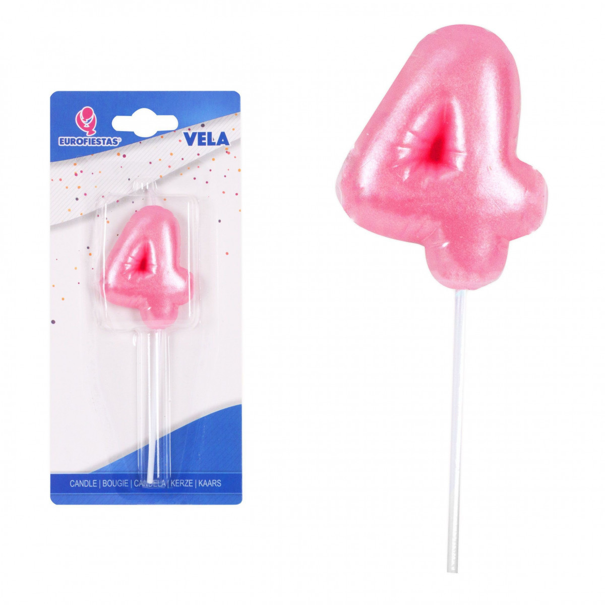 Bougie rose dodue n° 4