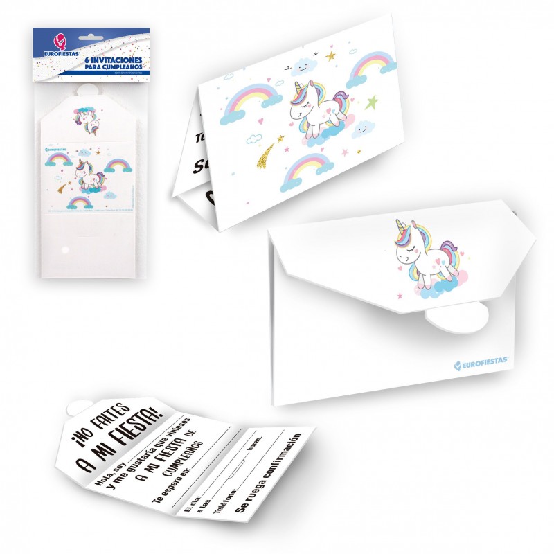 Carte d'invitation collection licornes
