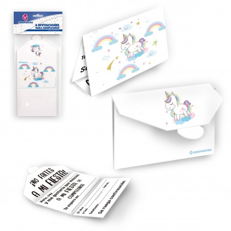 Carte d'invitation collection licornes