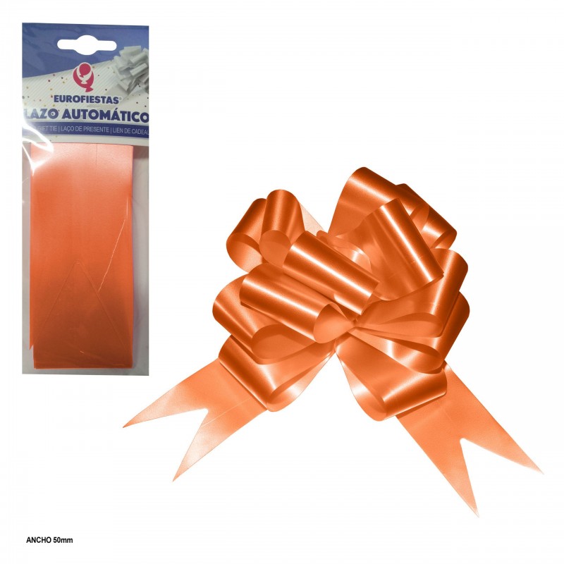 Noeud auto déco 5cm orange lisse