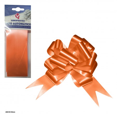 Noeud auto déco 5cm orange lisse