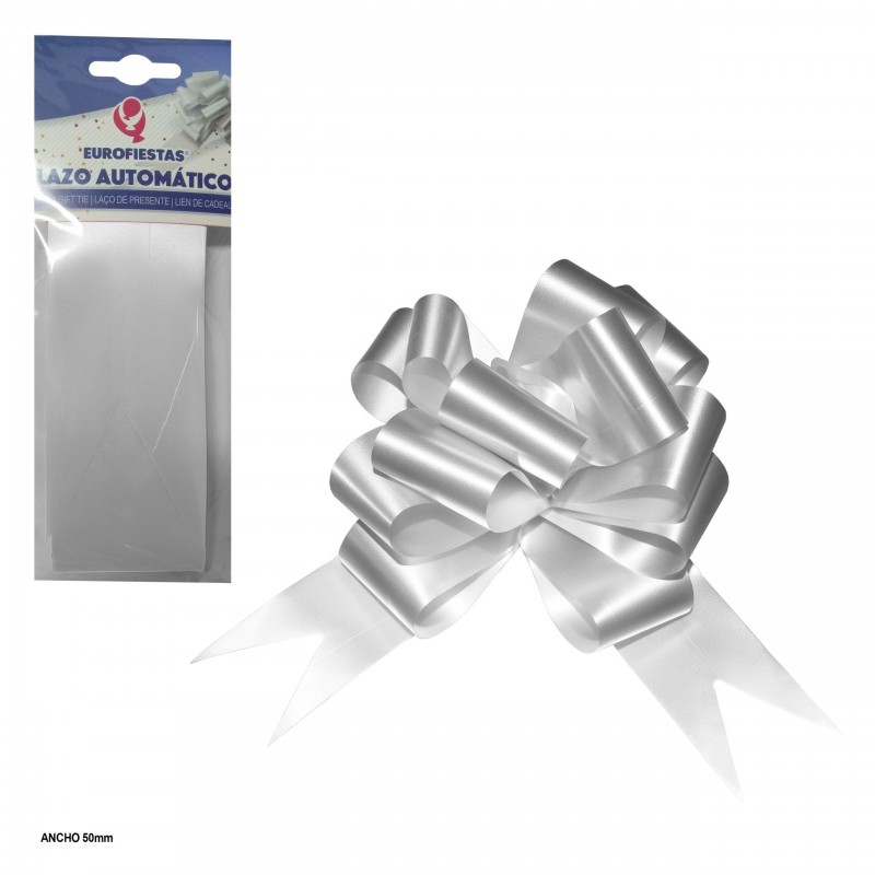 Noeud déco autom.5cm lisse blanc