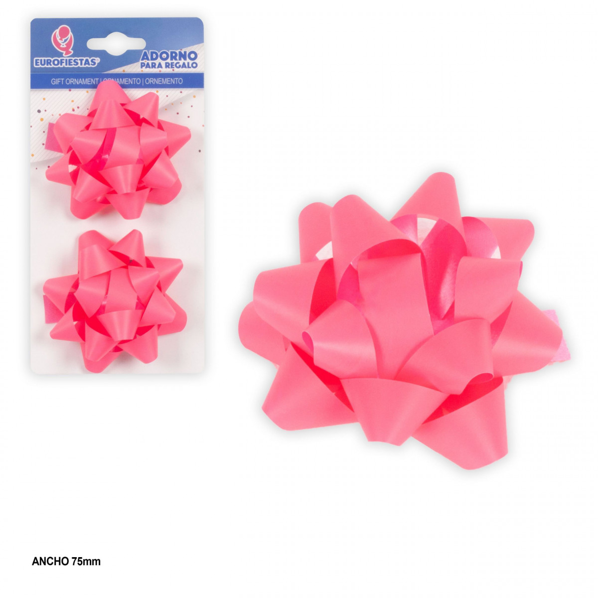 Ornement pour cadeau 2 pièces 7,5 cm rose pastel foncé