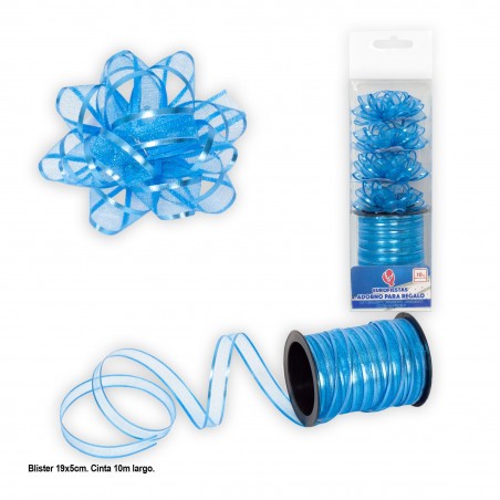 Rouleau 10m Boucle 1cm Déco Bleu