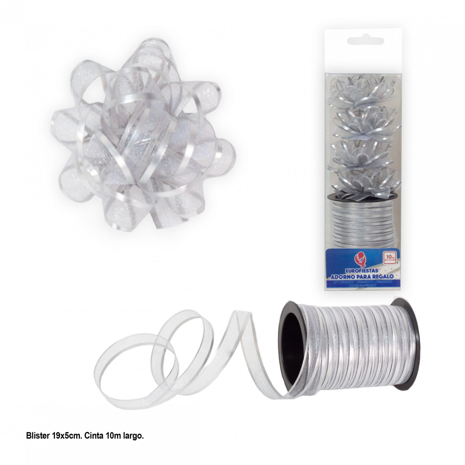 Rouleau 10m boucle 1cm argent