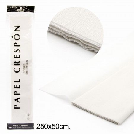 Papier Crépon Blanc 0.5 2.5m.