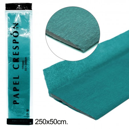 Papier crépon turquoise 0.5 2.5m.