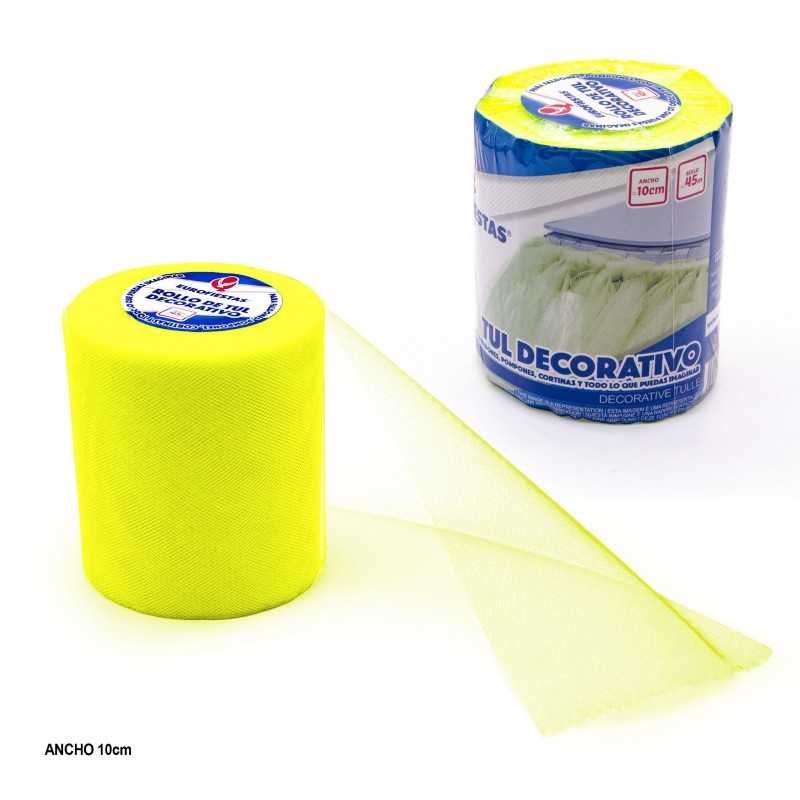 Rouleau de tulle 45m 10cm jaune