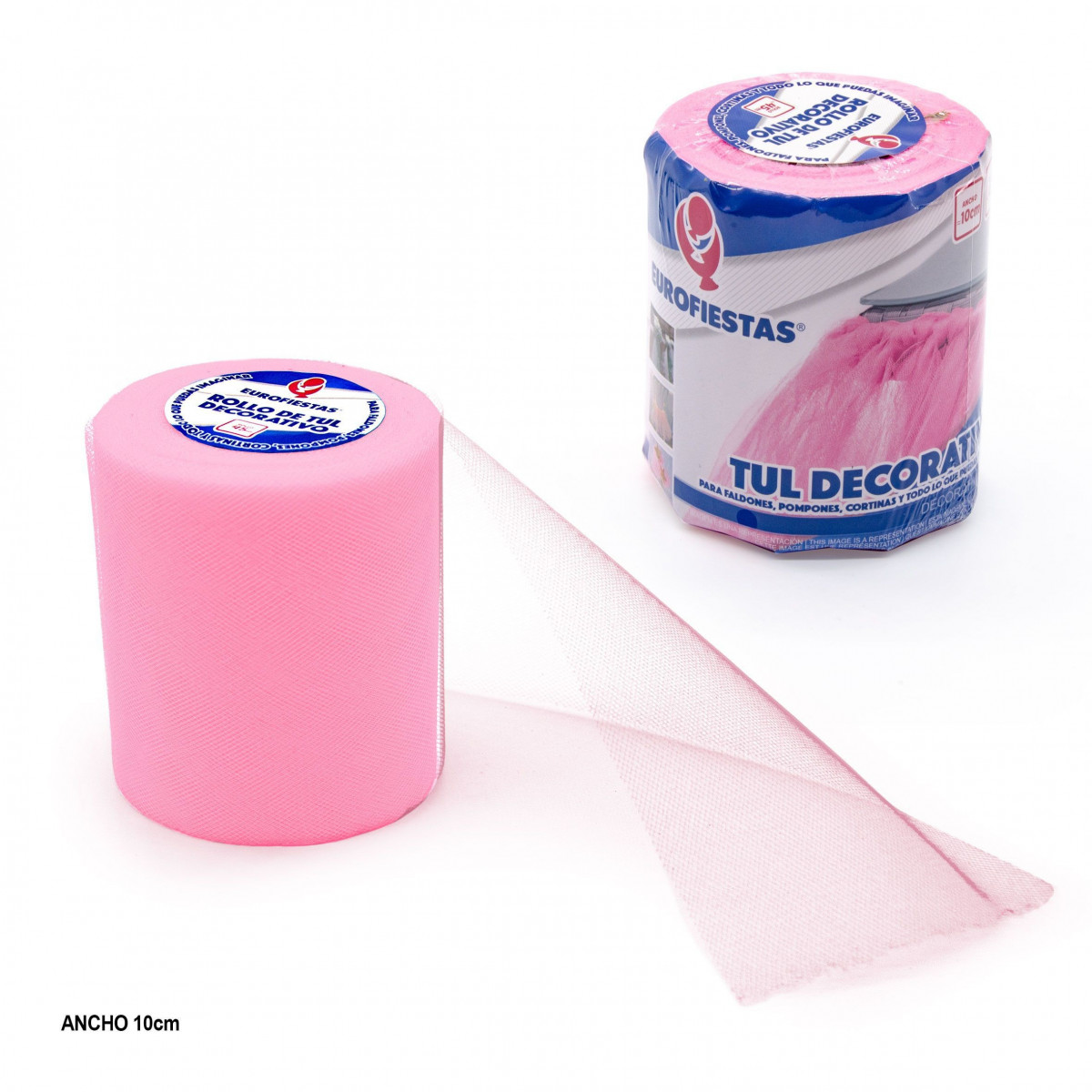 Rouleau de tulle 45m 10cm rose
