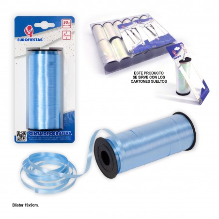 Ruban Boucle Rouleau 100m 5mm Bleu