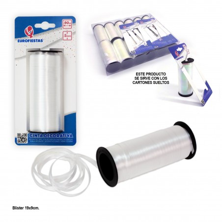 Rouleau De Boucle De Ruban 100m 5mm Blanc
