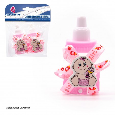 Biberon bébé frontal rose