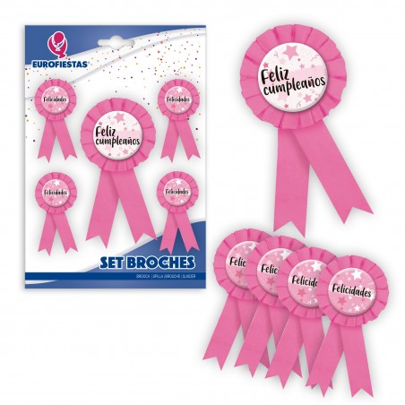 Ensemble de broches roses