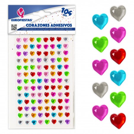 104 Coeurs Adhésifs Petit Coloris
