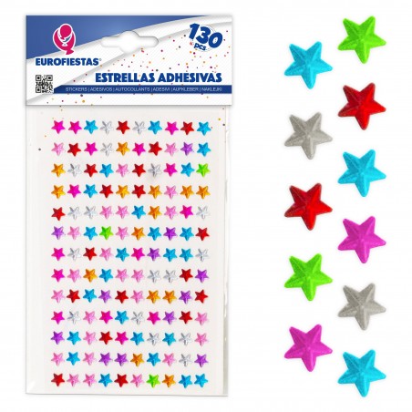 130 étoiles adhésives de couleur petite