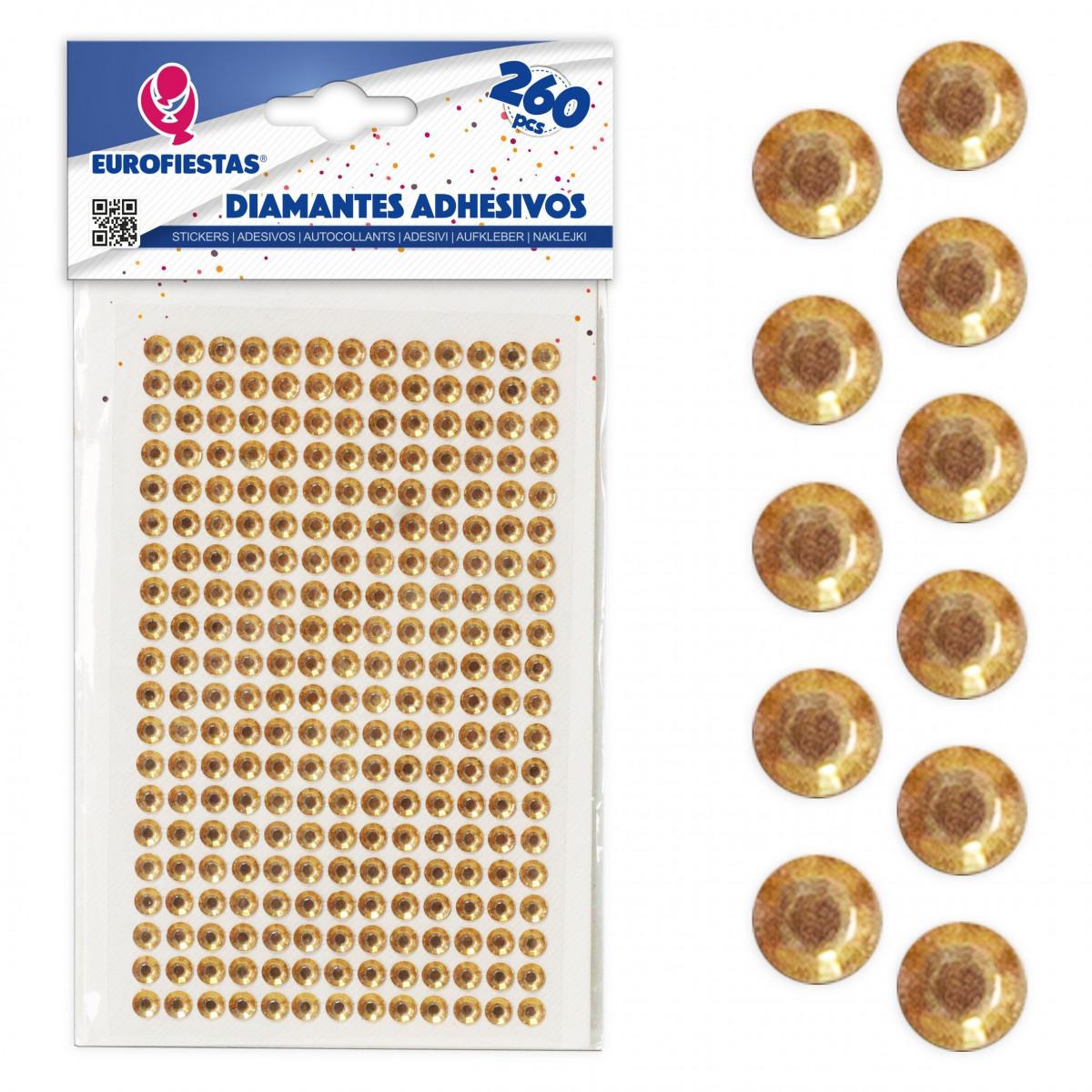 260 diamants adhésifs champagne med