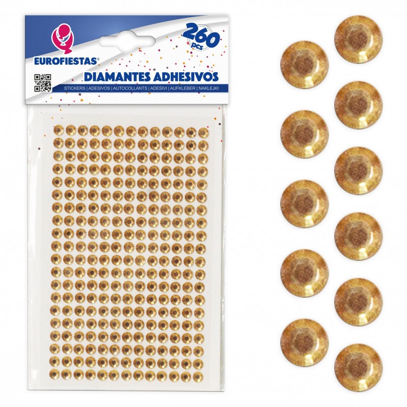 260 diamants adhésifs champagne med
