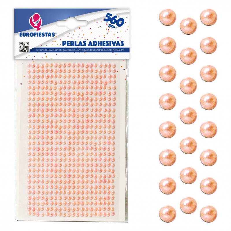 560 billes adhésives petit rose
