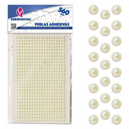 560 billes adhésives petit beige