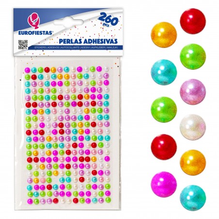 260 perles adhésives couleurs med