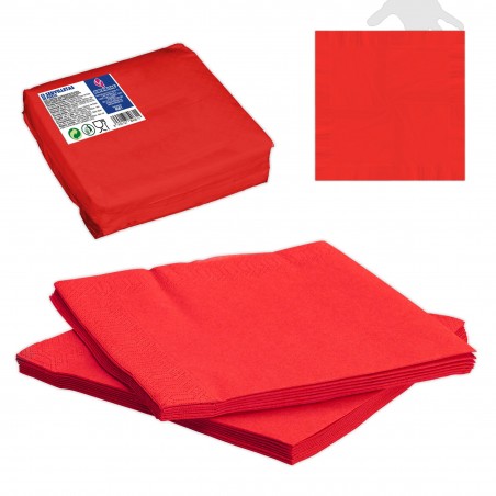 Serviettes en papier rouge 12