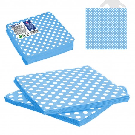 Serviettes papier à pois bleu 12