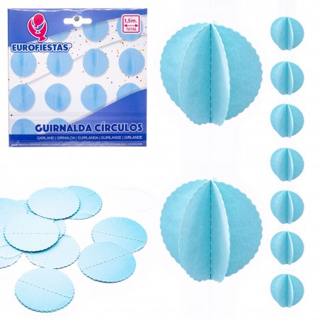 Guirlande cercles papier ciel