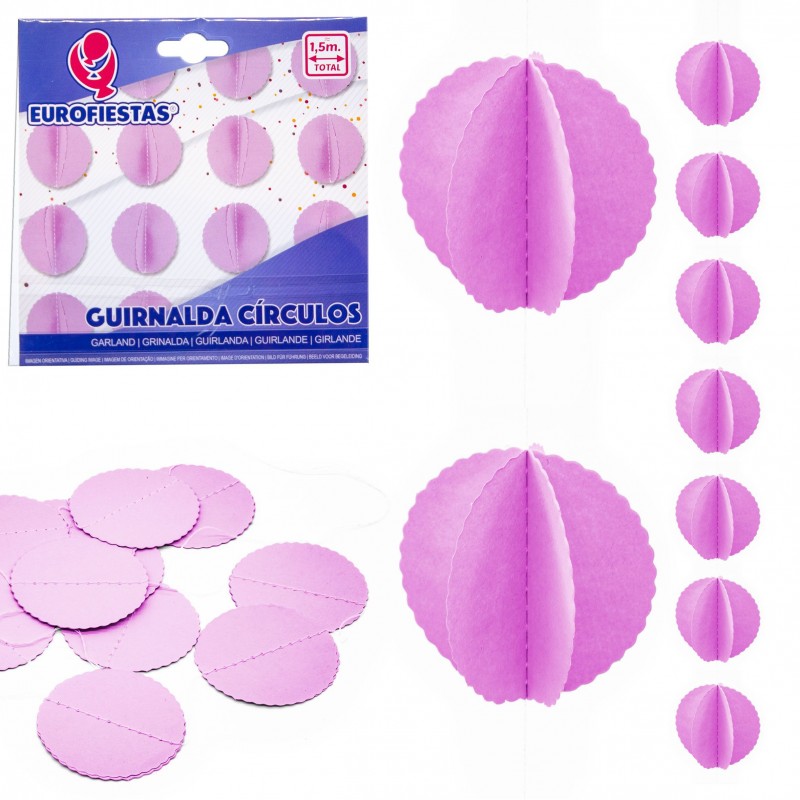 Guirlande cercles en papier violet