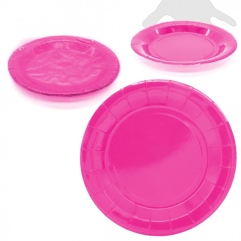Assiettes jetables gr. fuchsia 10