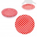 Assiettes jetables 18cm points rouges 10