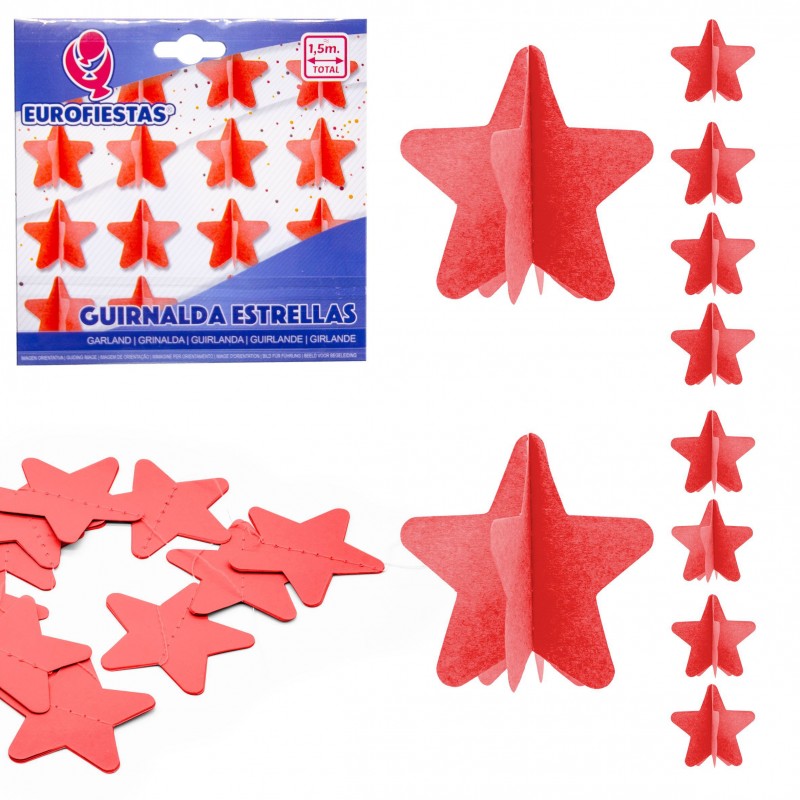 Guirlande étoiles en papier rouge