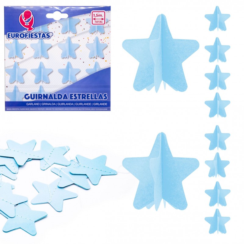 Guirlande étoiles papier ciel